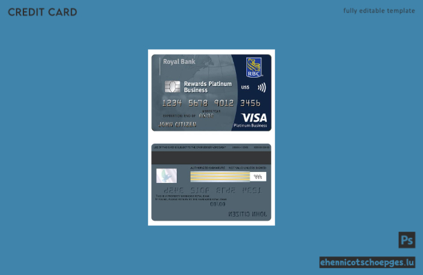 Beispielvorschau der Barbados Royal Bank Visa Business Platinum Card
